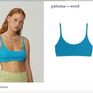 Paloma Wool Waloma Knit Crop Top Cyan Blue Small